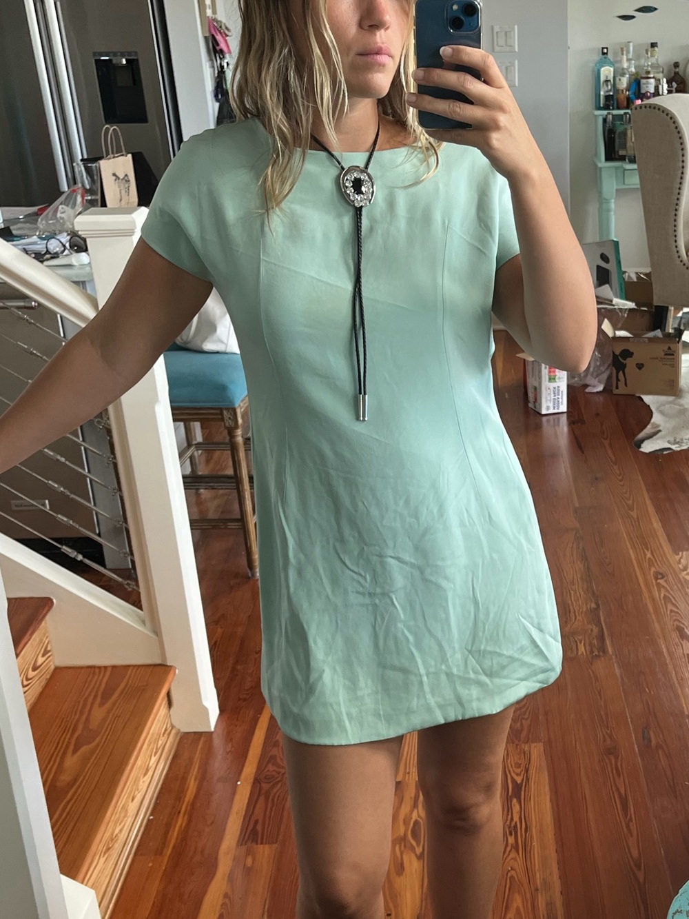 Balenciaga Edition 2008 Cristobal Archive 100% Silk Dress FR 36 Mint Green